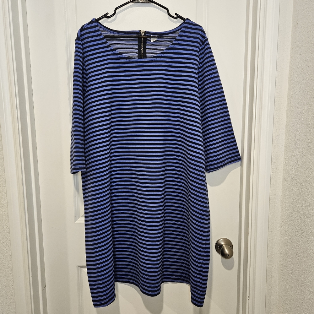 Old Navy ¾ Sleeve Blue & navy  Stripe Sheath Dress size 3X